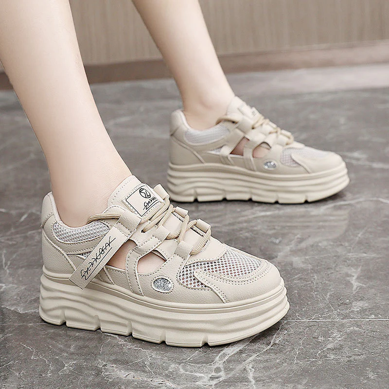 Damen atmungsaktive Plateau Sneakers mit ergonomischem Design und robustem Obermaterial Heidi Mode - Image 3