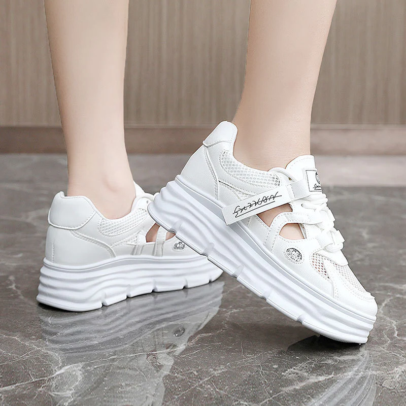 Damen atmungsaktive Plateau Sneakers mit ergonomischem Design und robustem Obermaterial Heidi Mode - Image 4