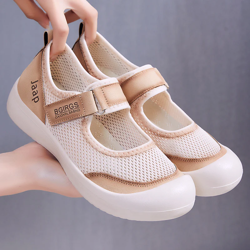 Damen Atmungsaktive Sandalen mit verstellbarem Klettverschluss und elastischem Obermaterial Heidi Mode - Image 3