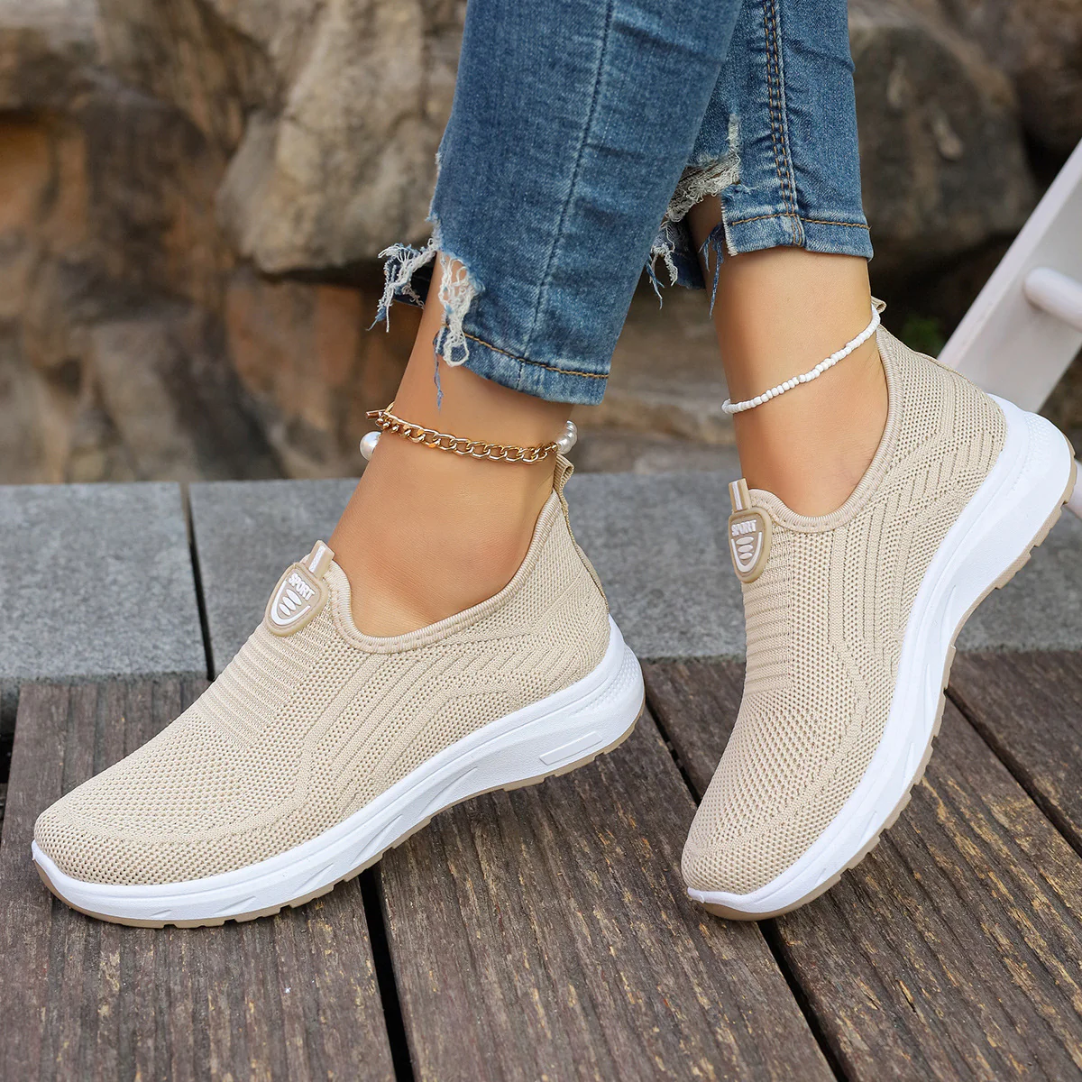 Damen Atmungsaktive Slip-On Freizeitschuhe mit dämpfender Sohle Heidi Mode - Image 6