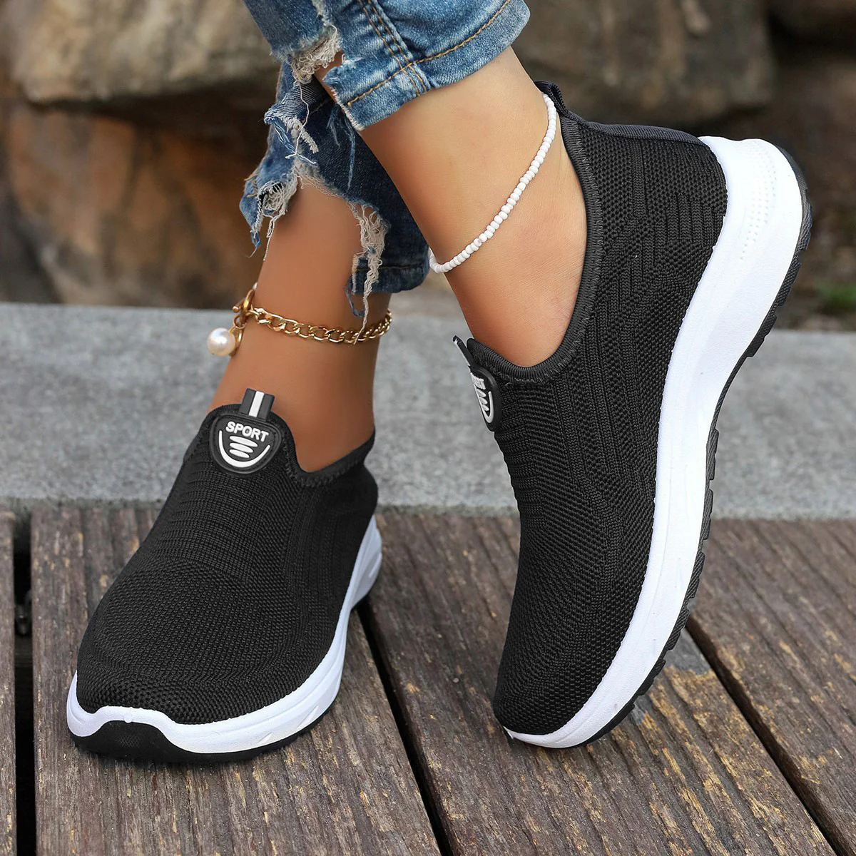 Damen Atmungsaktive Slip-On Freizeitschuhe mit dämpfender Sohle Heidi Mode - Image 9