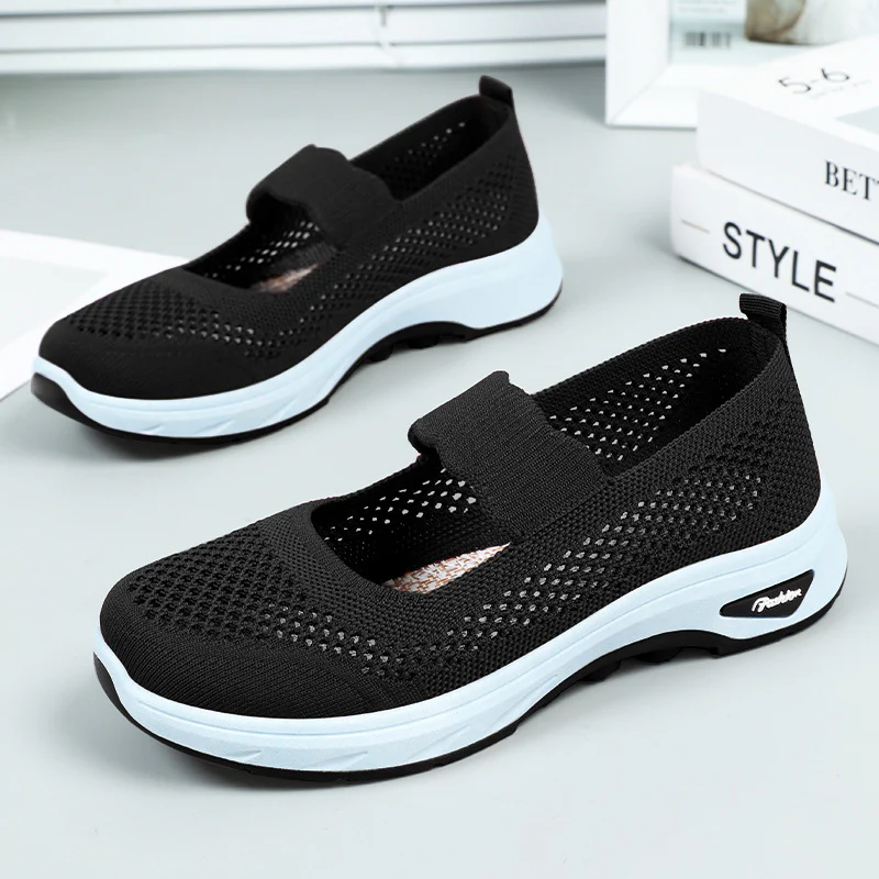 Damen Atmungsaktive Slip-On Freizeitschuhe mit elastischem Riemen Heidi Mode - Image 2