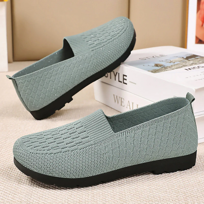 Damen Atmungsaktive Slip-On Freizeitschuhe mit flexiblem Strickdesign Heidi Mode - Image 3