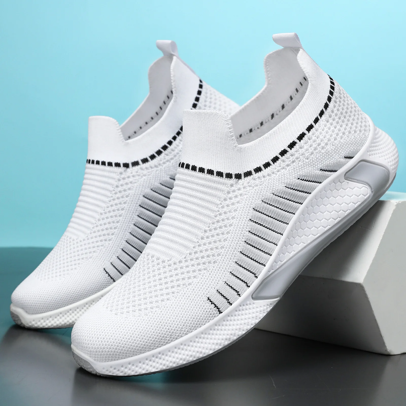 Damen Atmungsaktive Slip-On Laufschuhe mit flexiblem Mesh-Obermaterial Heidi Mode - Image 3