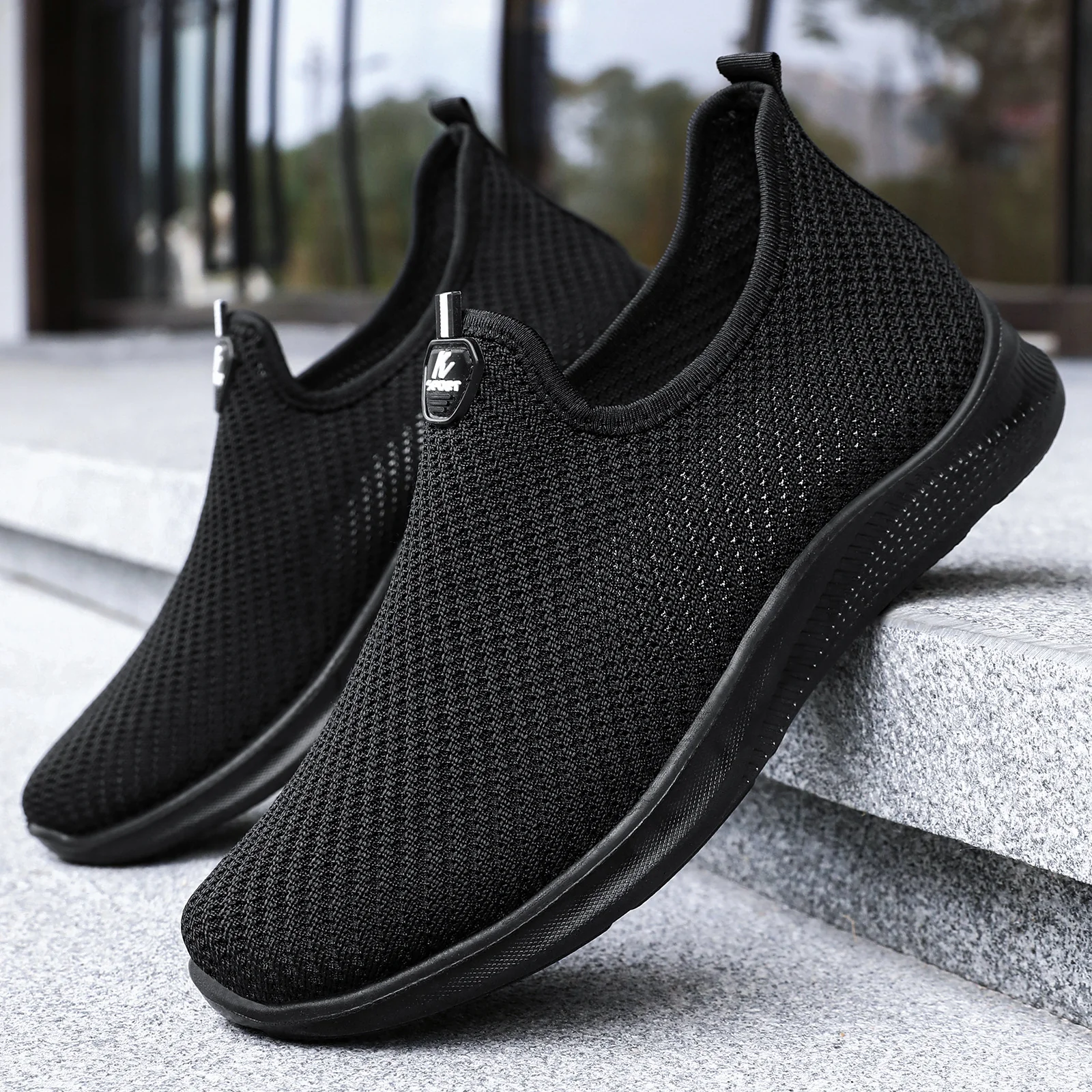 Damen Atmungsaktive Slip-On Sneakers mit elastischem Strickoberteil Heidi Mode - Image 4