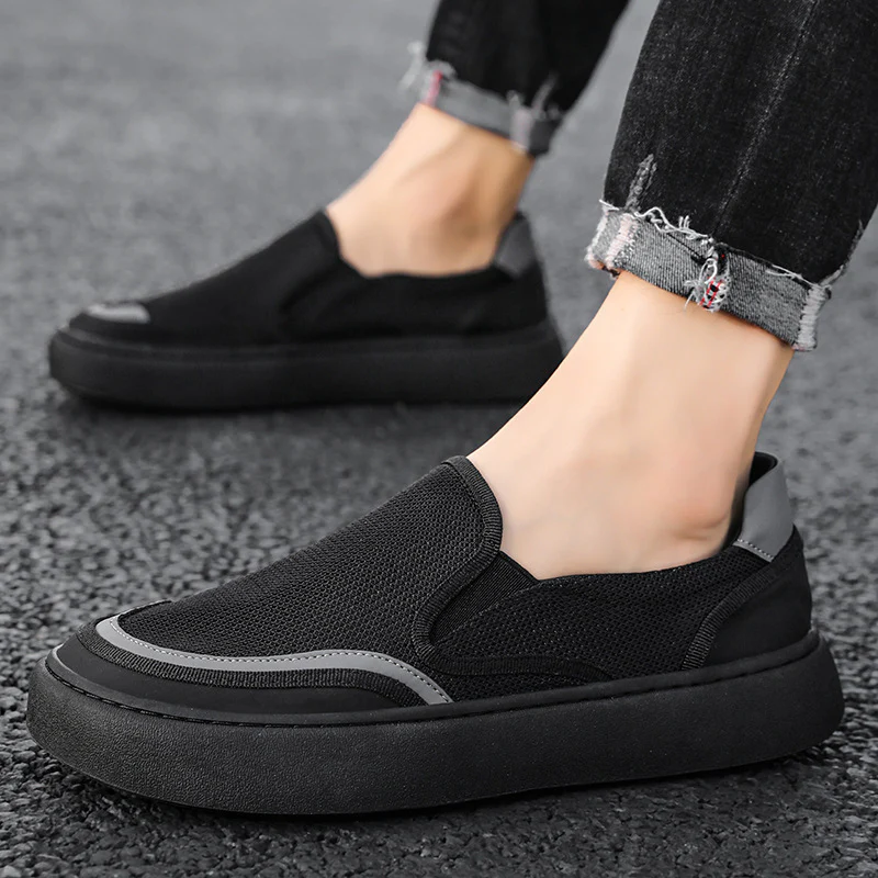 Damen Atmungsaktive Slip-On Sneakers mit elastischen Einsätzen Heidi Mode