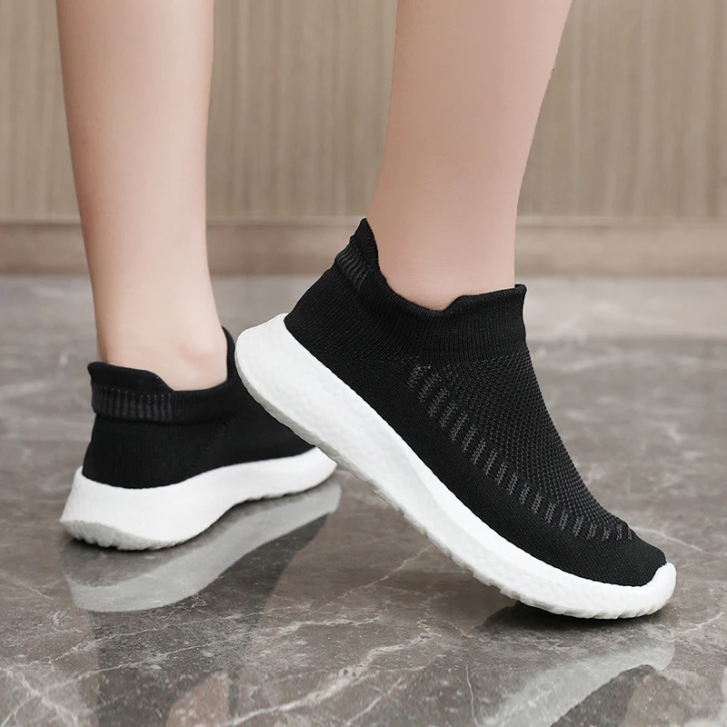 Damen atmungsaktive Slip-On Sneakers mit flexiblem Strick-Obermaterial Heidi Mode - Image 3