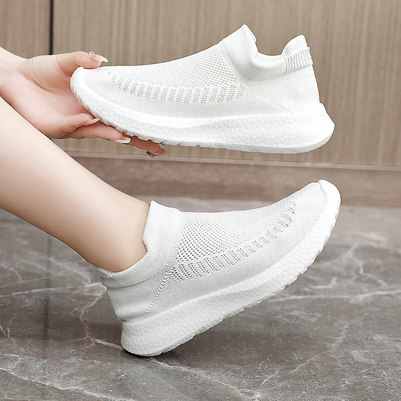 Damen atmungsaktive Slip-On Sneakers mit flexiblem Strick-Obermaterial Heidi Mode - Image 4