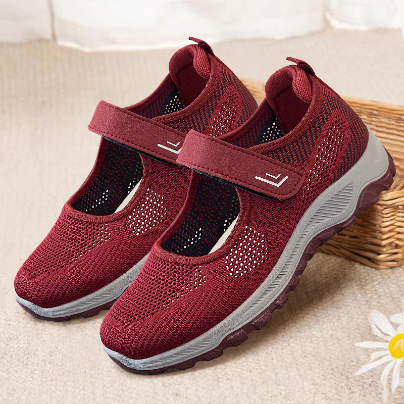 Damen Atmungsaktive Slip-On Sportschuhe mit verstellbarem Klettverschluss Heidi Mode - Image 2