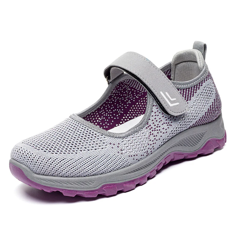 Damen Atmungsaktive Slip-On Sportschuhe mit verstellbarem Klettverschluss Heidi Mode - Image 8
