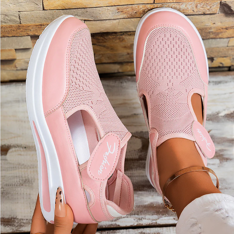 Damen Atmungsaktive Slip-On Sportschuhe mit verstellbarem Klettverschluss Heidi Mode - Image 2