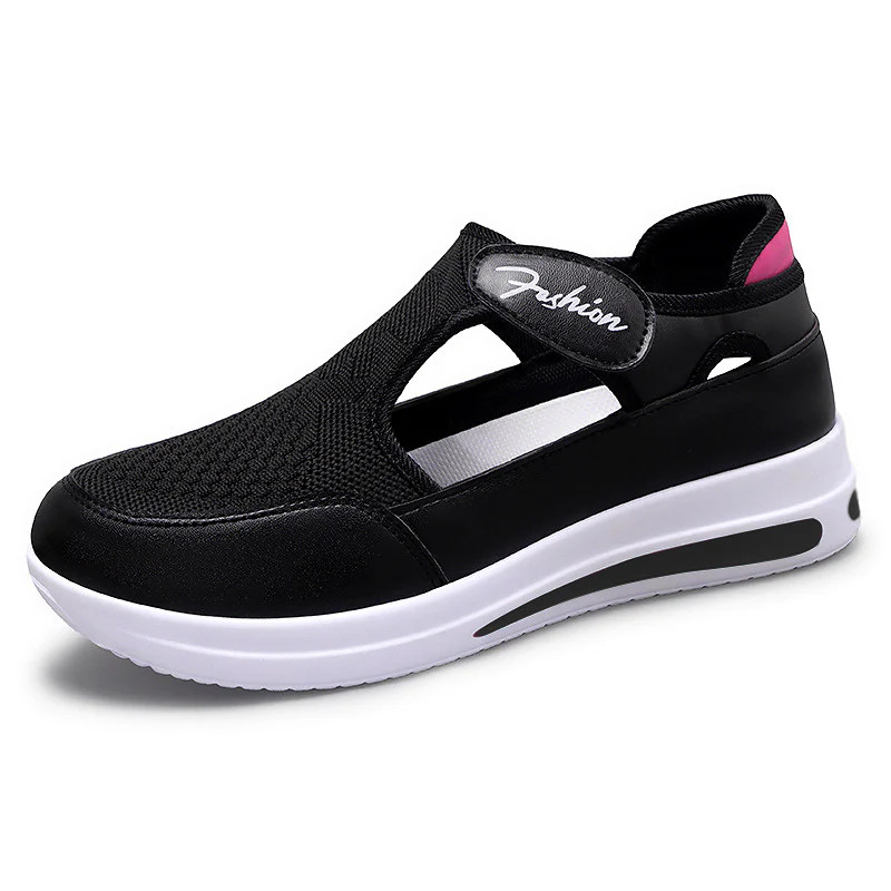 Damen Atmungsaktive Slip-On Sportschuhe mit verstellbarem Klettverschluss Heidi Mode - Image 5