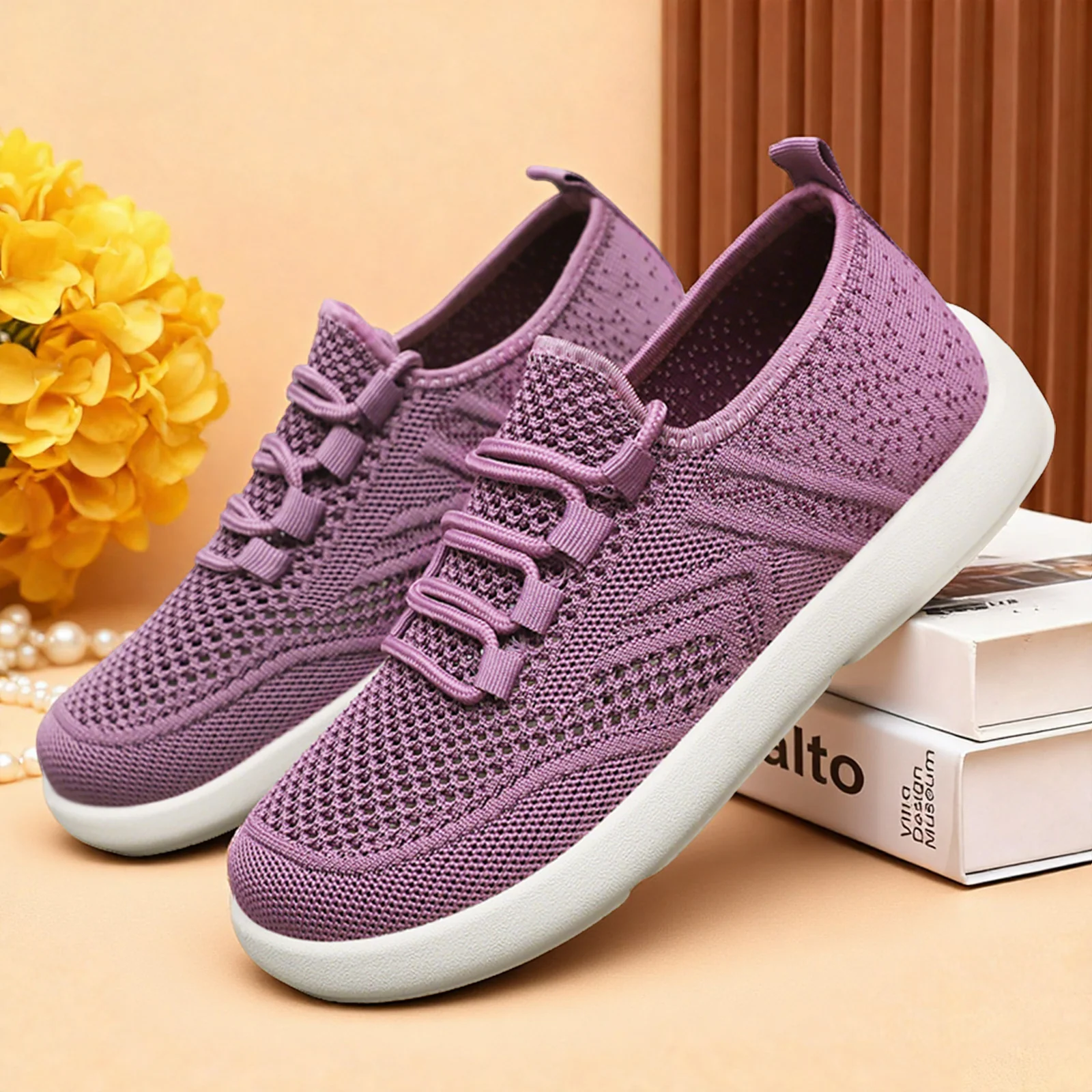 Damen Atmungsaktive Sneaker mit elastischen Schnürsenkeln Heidi Mode - Image 2