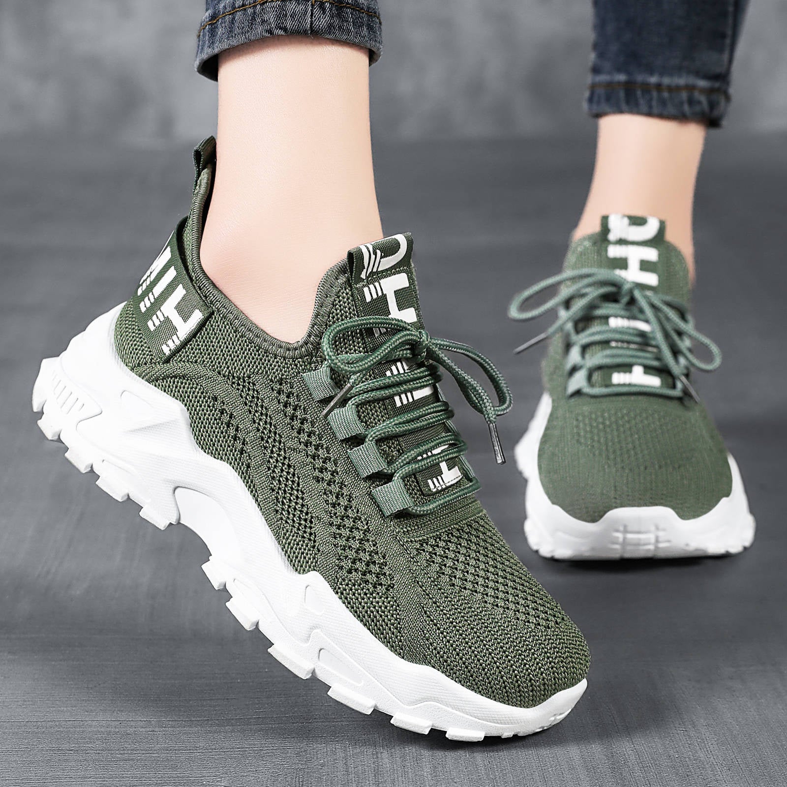 Damen Atmungsaktive Sneakers mit flexiblem Strickoberteil Heidi Mode - Image 3