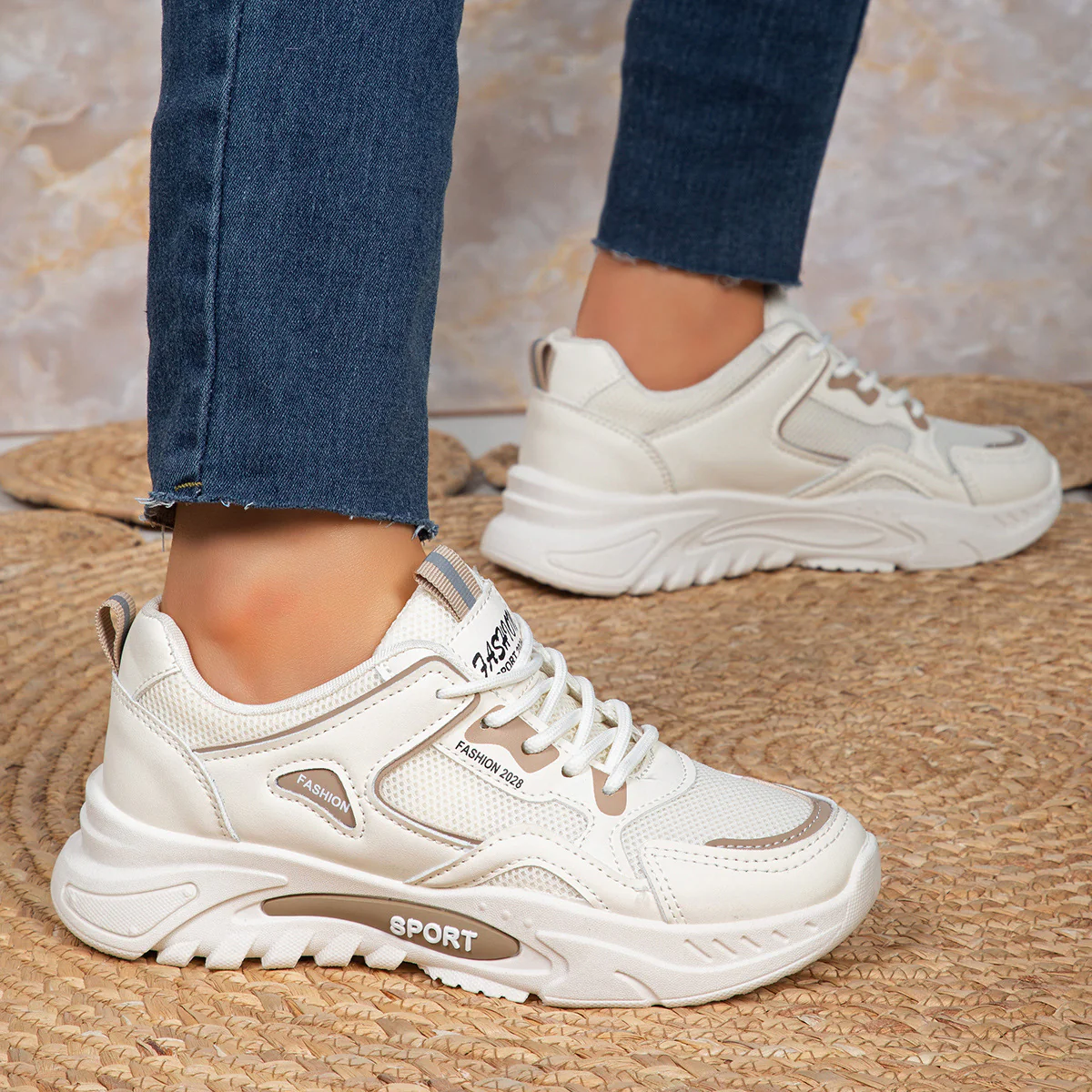 Damen Atmungsaktive Sport Sneakers mit dämpfendem Fußbett und rutschfester Sohle Heidi Mode - Image 2
