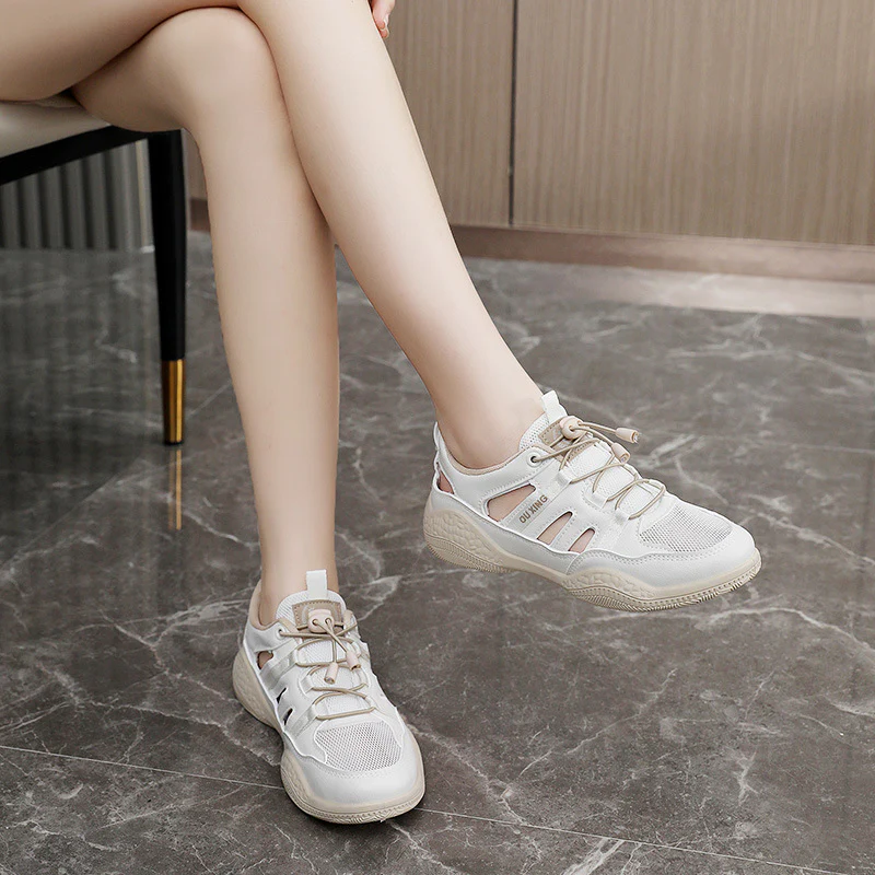 Damen Atmungsaktive Sport Sneakers mit elastischen Schnürsenkeln Heidi Mode - Image 3