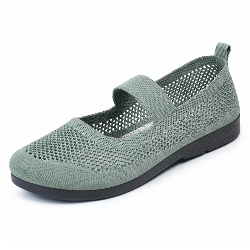Damen atmungsaktive Strick-Ballerinas mit elastischem Riemen Heidi Mode - Image 3