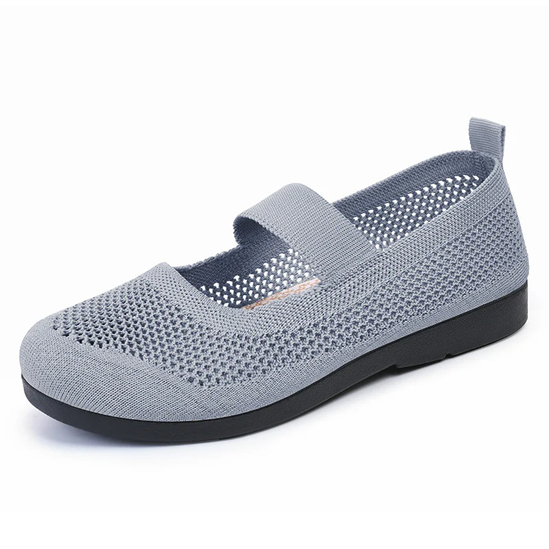 Damen atmungsaktive Strick-Ballerinas mit elastischem Riemen Heidi Mode - Image 4