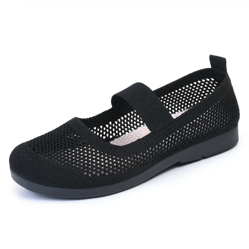 Damen atmungsaktive Strick-Ballerinas mit elastischem Riemen Heidi Mode - Image 6