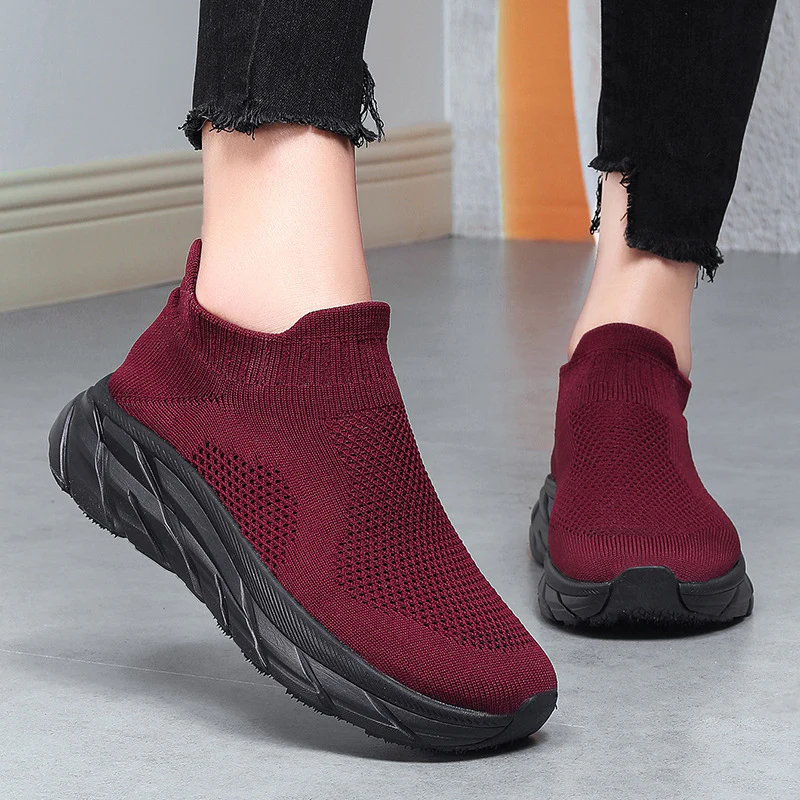 Damen Atmungsaktive Strick-Sneaker mit flexiblem Sockendesign Heidi Mode - Image 3
