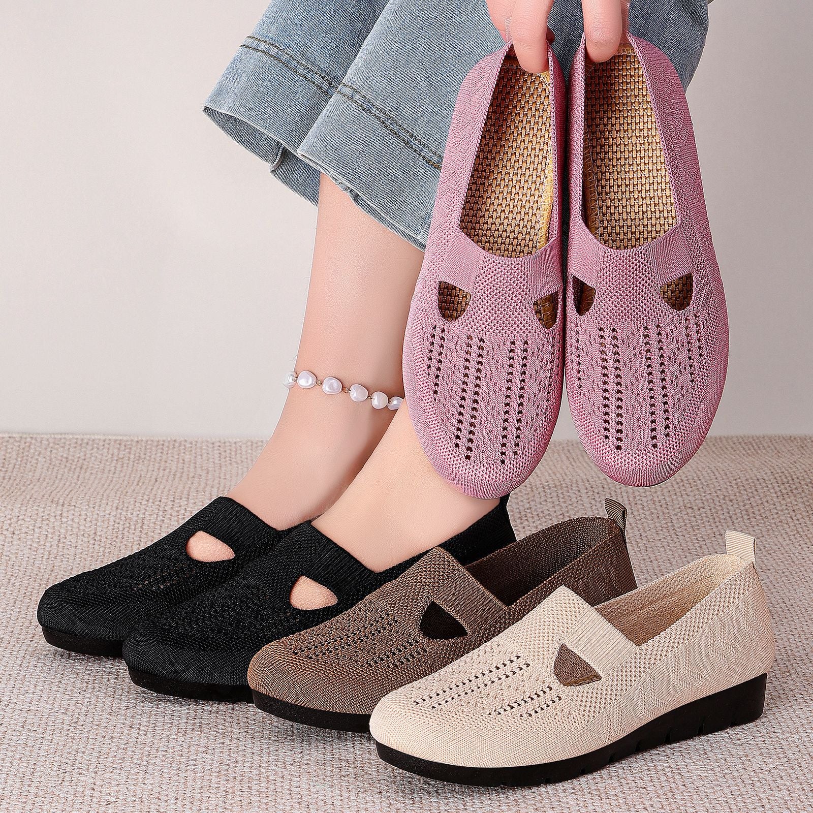 Damen Atmungsaktive und bequeme Freizeitschuhe mit elastischem Einsatz Heidi Mode - Image 4
