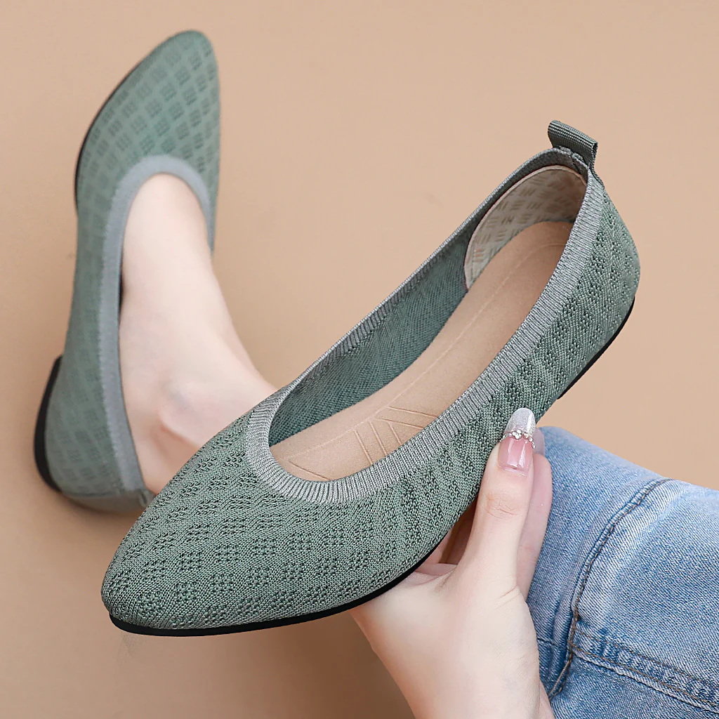Damen atmungsaktive und elegante Ballerinas mit flexiblem Strickdesign Heidi Mode - Image 2