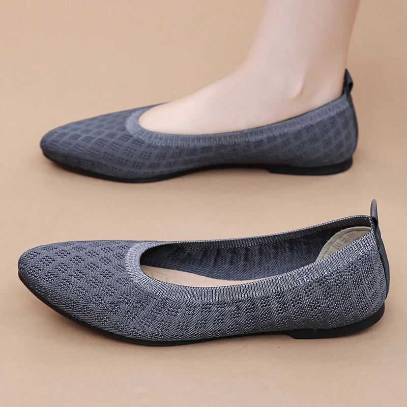 Damen atmungsaktive und elegante Ballerinas mit flexiblem Strickdesign Heidi Mode - Image 3