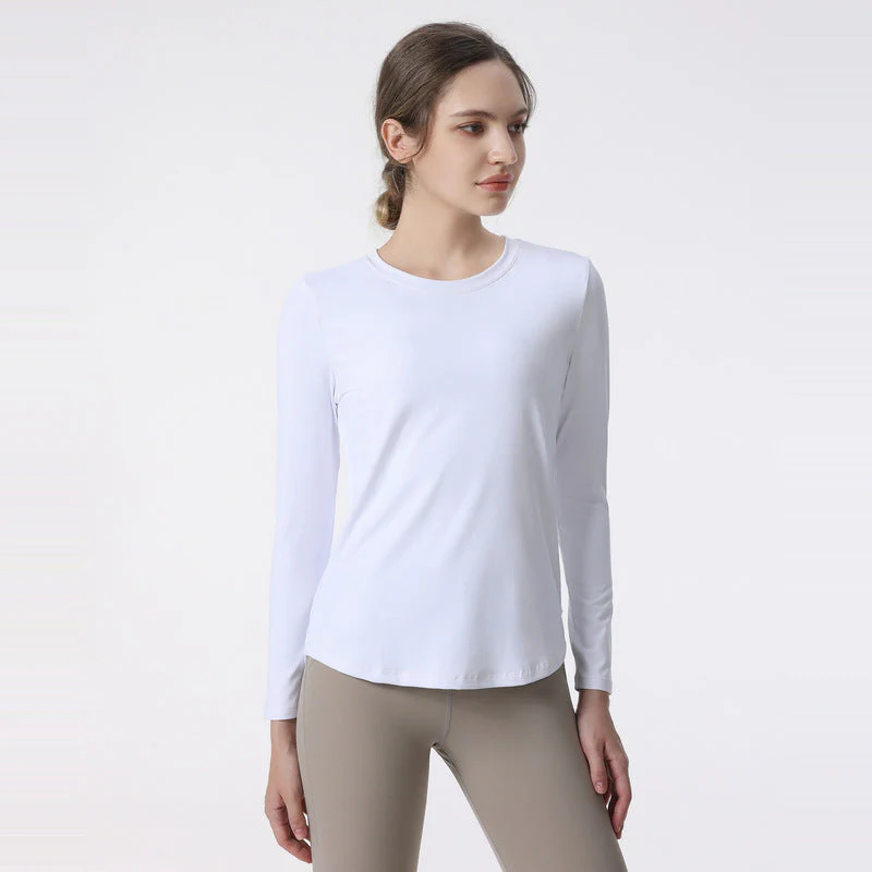 Damen Atmungsaktives Langarm-Sportshirt mit Uv-Schutz und Feuchtigkeitsableitender Technologie Heidi-Mode - Image 6
