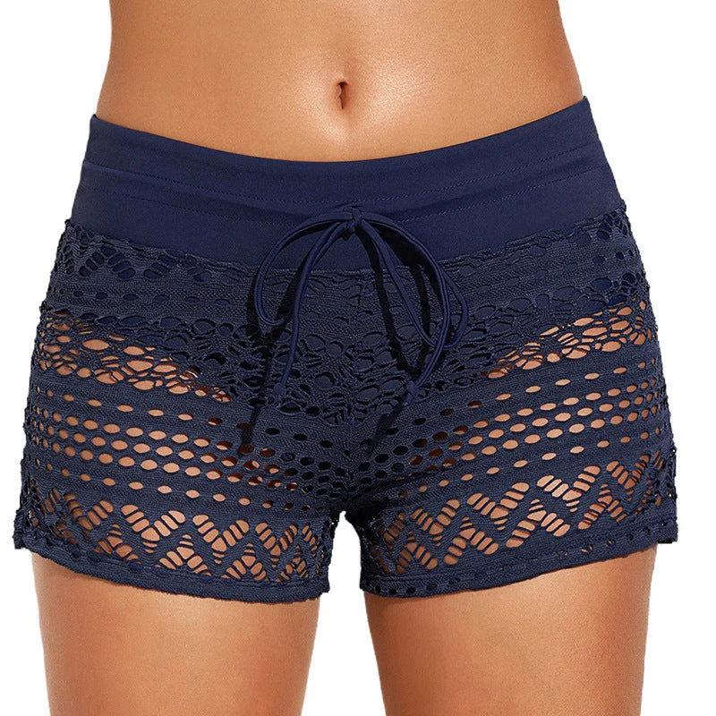 Damen Badeshorts mit Attraktivem Häkelmuster und Verstellbarem Bund Heidi-Mode - Image 6