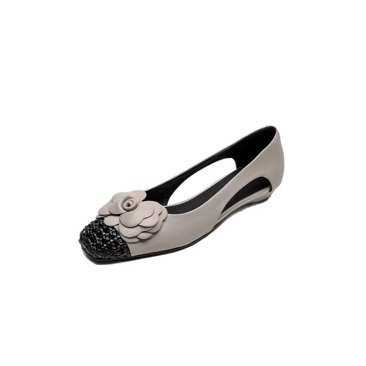 Damen Ballerina-Schuhe mit floralen Akzenten und offenem Fersenbereich Heidi Mode - Image 5