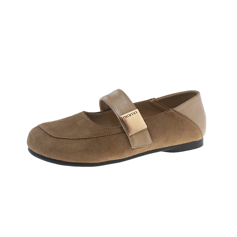 Damen Ballerina-Schuhe mit modischer Schnalle und weichem Wildlederoberteil Heidi Mode - Image 7