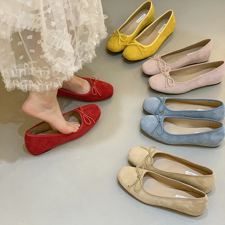 Damen Ballerina-Schuhe mit Raffiniertem Schleifenakzent Heidi-Mode