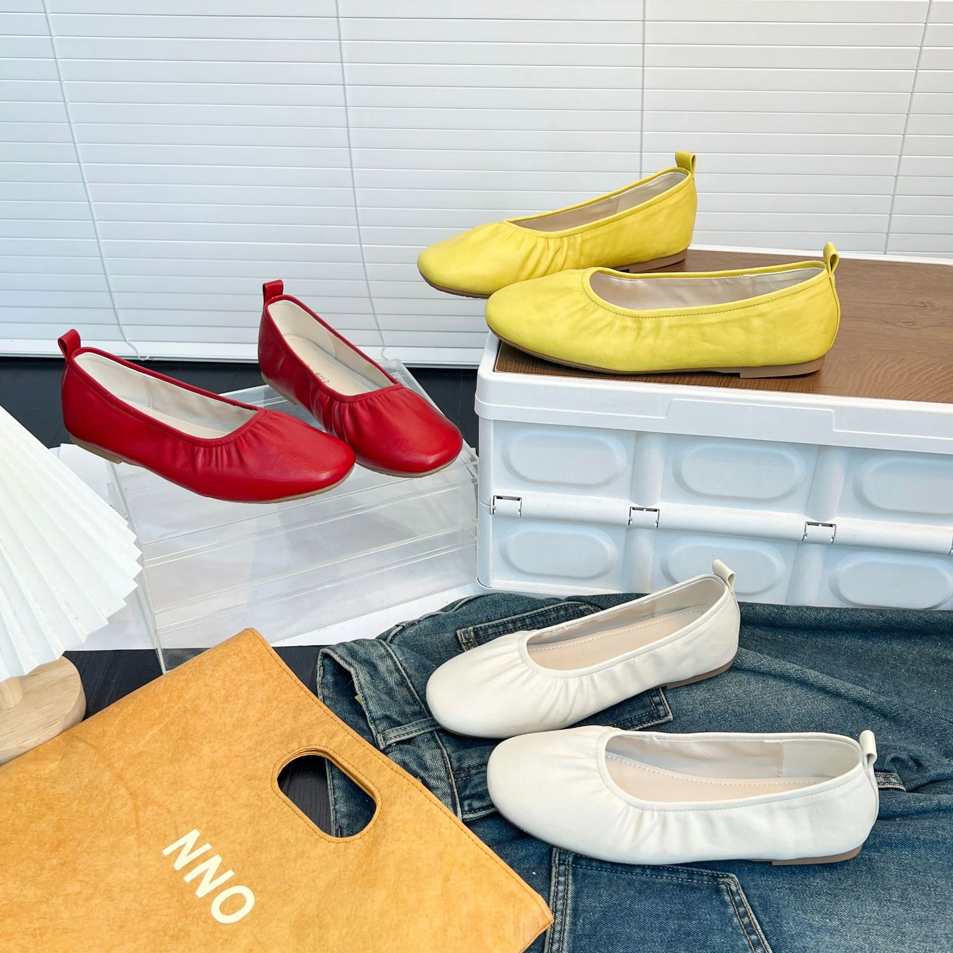 Damen Ballerinas aus feinem Leder mit elastischem Riemen Heidi Mode - Image 4