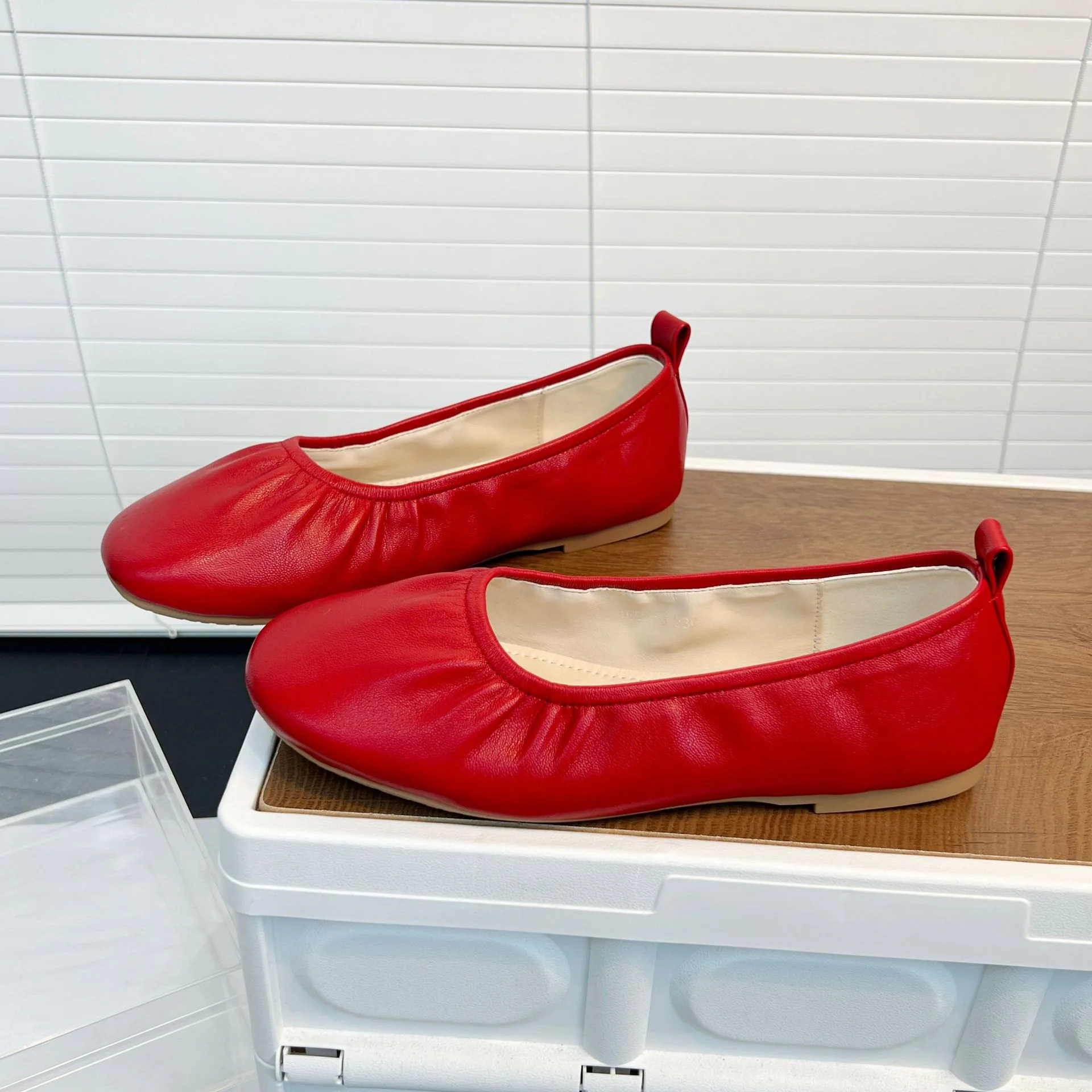 Damen Ballerinas aus feinem Leder mit elastischem Riemen Heidi Mode - Image 8