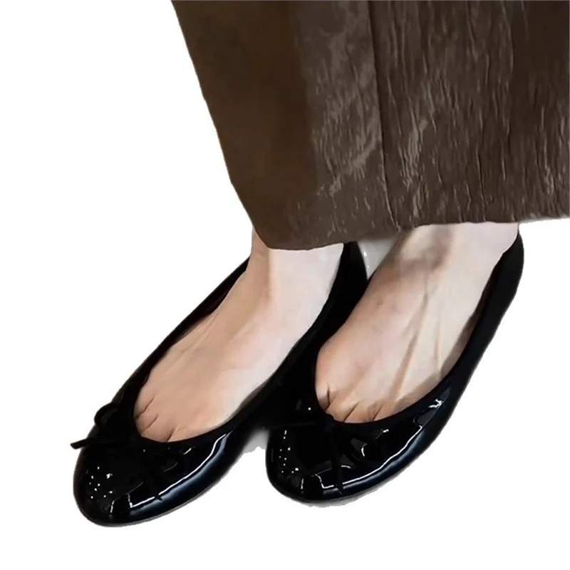 Damen Ballerinas aus glänzendem, strukturiertem Obermaterial Heidi Mode - Image 5
