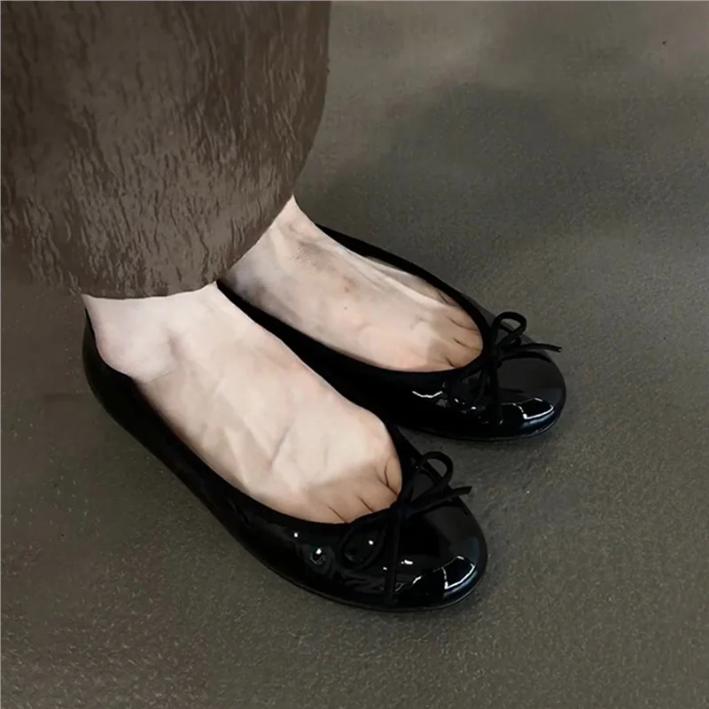 Damen Ballerinas aus glänzendem, strukturiertem Obermaterial Heidi Mode - Image 8