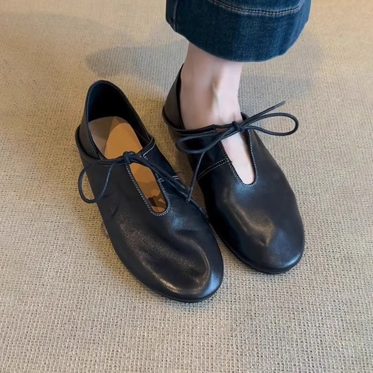 Damen Ballerinas aus hochwertigem Leder mit flexiblem Schnürsystem Heidi Mode - Image 3