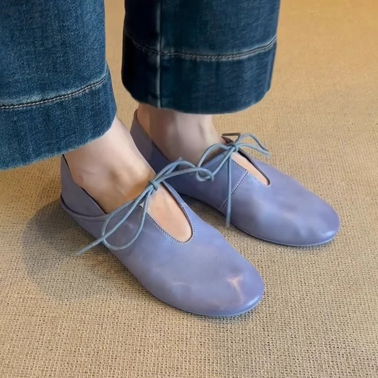 Damen Ballerinas aus hochwertigem Leder mit flexiblem Schnürsystem Heidi Mode - Image 4