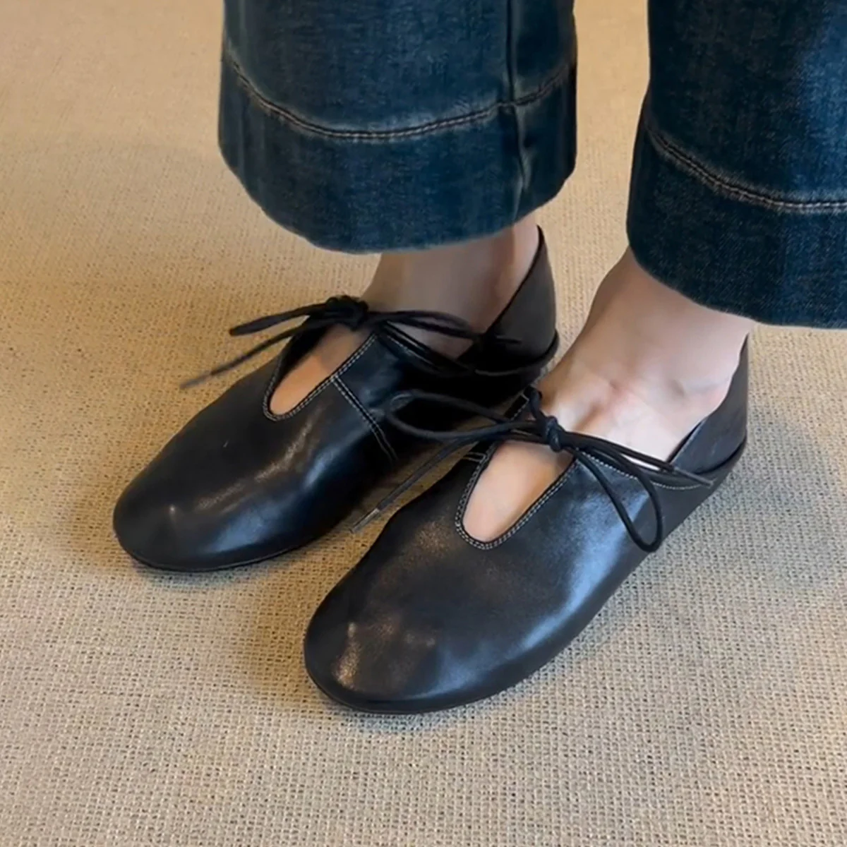 Damen Ballerinas aus hochwertigem Leder mit flexiblem Schnürsystem Heidi Mode - Image 6