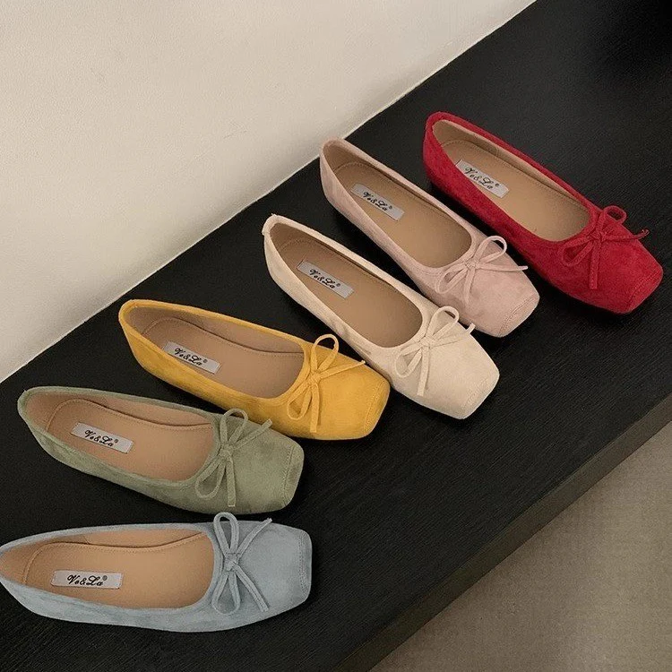 Damen Ballerinas aus hochwertigem Wildleder mit filigranem Schleifendetail Heidi Mode - Image 3
