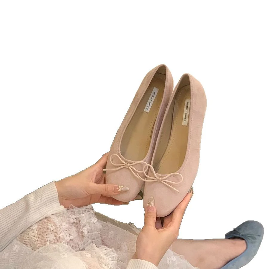 Damen Ballerinas aus hochwertigem Wildleder mit verspieltem Schleifen-Detail Heidi Mode - Image 5