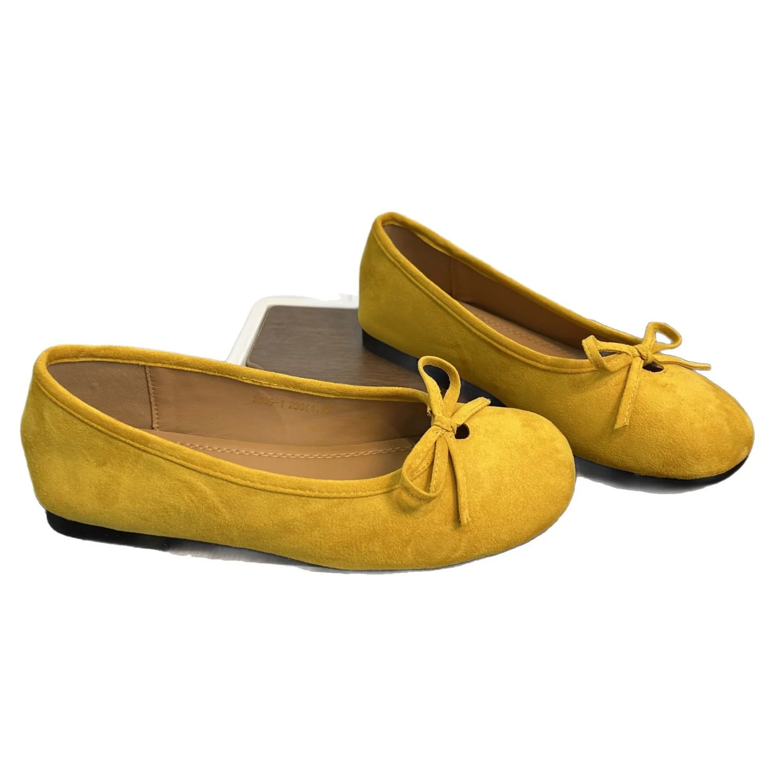Damen Ballerinas aus weichem Wildleder mit dekorativem Schleifenakzent Heidi Mode - Image 5