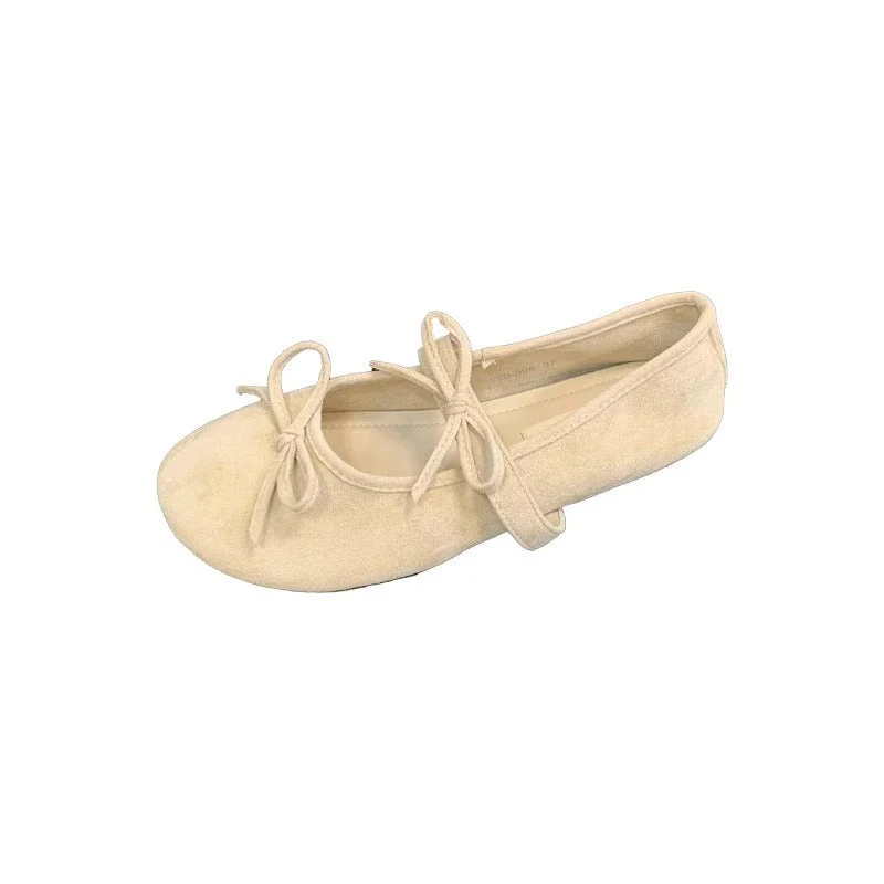 Damen Ballerinas Aus Weichem Wildleder mit Zartem Schleifenverzierung Heidi-Mode - Image 5