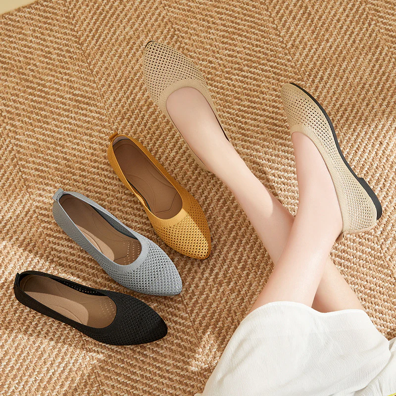 Damen Ballerinas mit atmungsaktivem Strickoberteil und flexiblem Fußbett Heidi Mode - Image 2