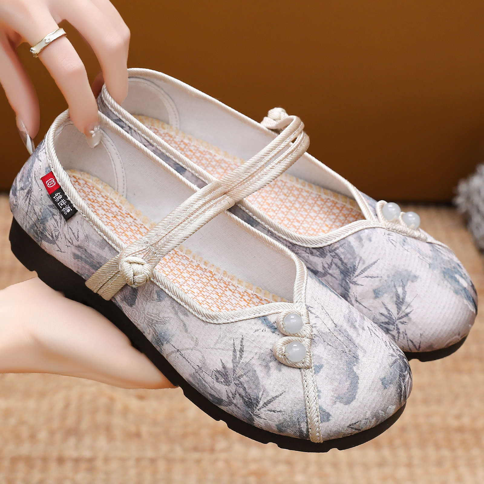 Damen ballerinas mit dekorativem Knopf-Design und komfortabler Sohle Heidi Mode - Image 2