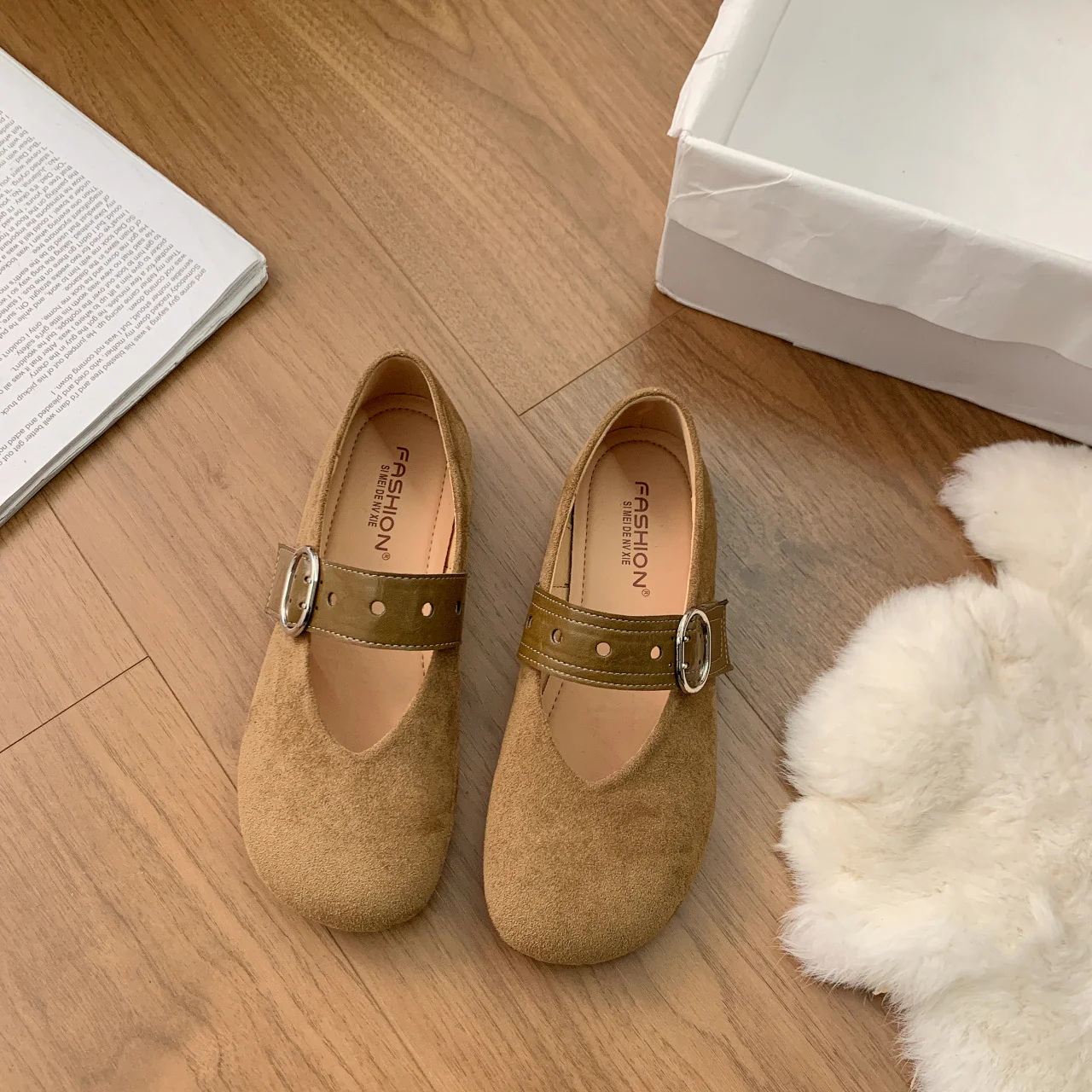 Damen Ballerinas mit dekorativem Riemen und komfortablem Fußbett Heidi Mode - Image 3
