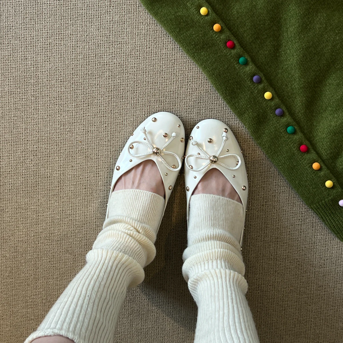 Damen Ballerinas mit dekorativer Schleifenapplikation und funkelnden Details Heidi Mode - Image 2