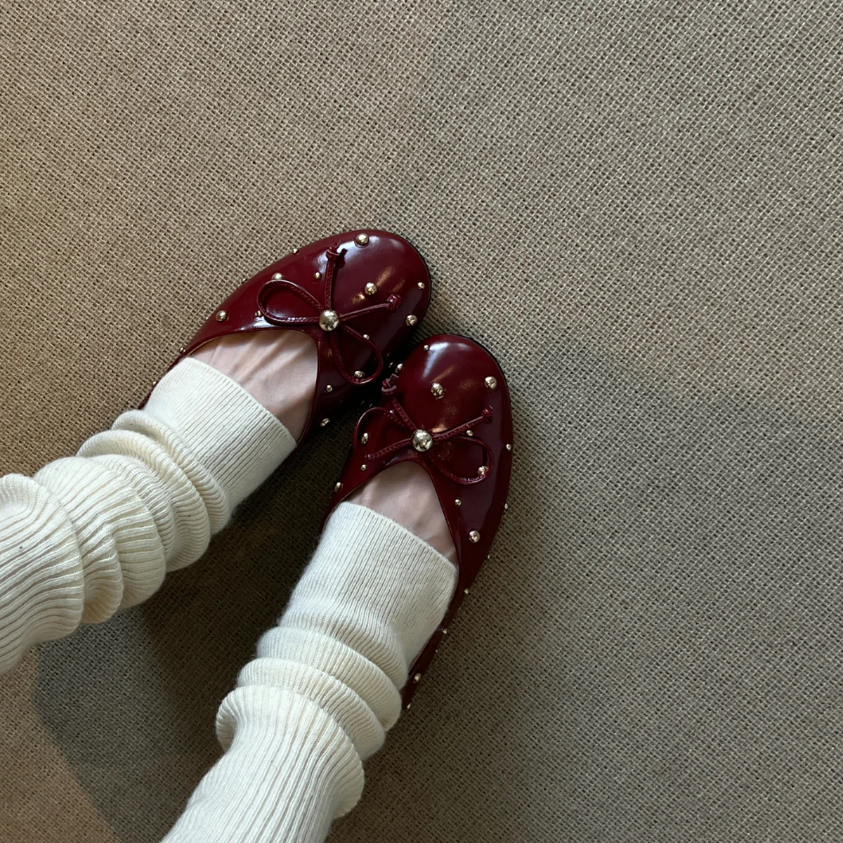 Damen Ballerinas mit dekorativer Schleifenapplikation und funkelnden Details Heidi Mode - Image 3