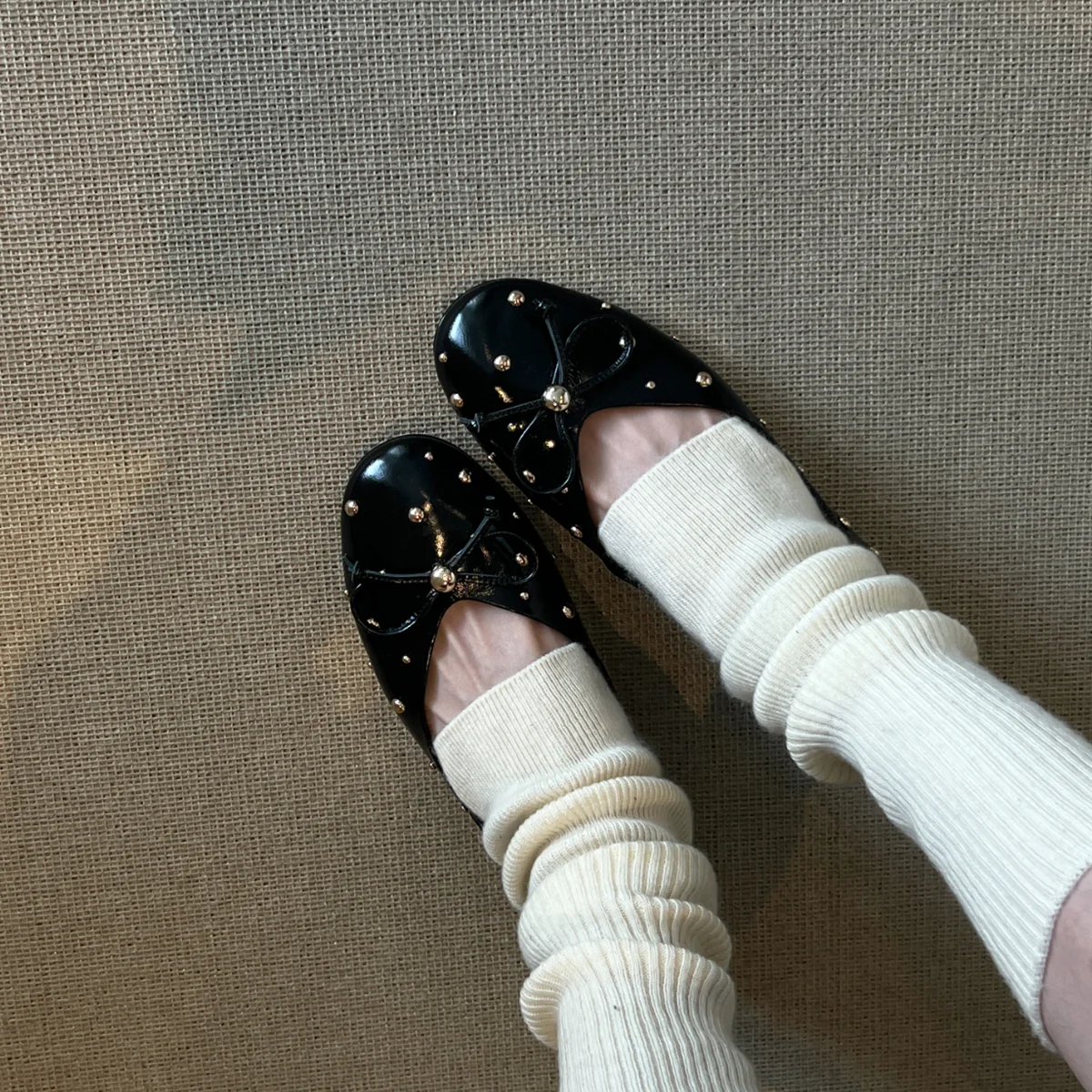Damen Ballerinas mit dekorativer Schleifenapplikation und funkelnden Details Heidi Mode - Image 4