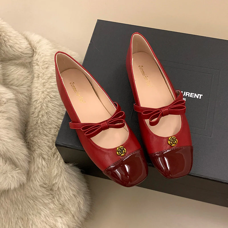 Damen Ballerinas mit dekorativer Schleifenverzierung und edlem Glanz Heidi Mode - Image 7